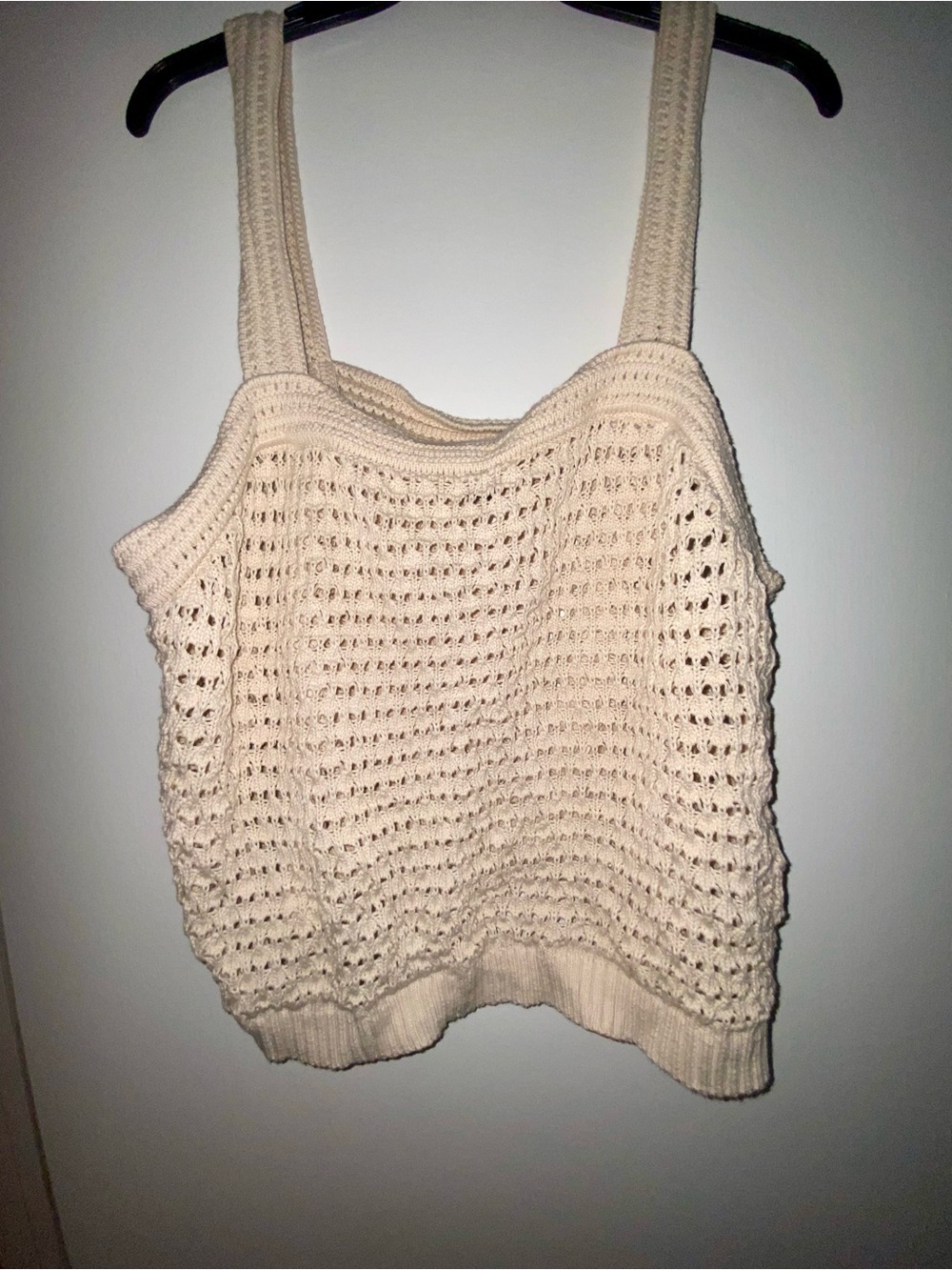 Universal Thread Cream Crochet Tank Knit Top